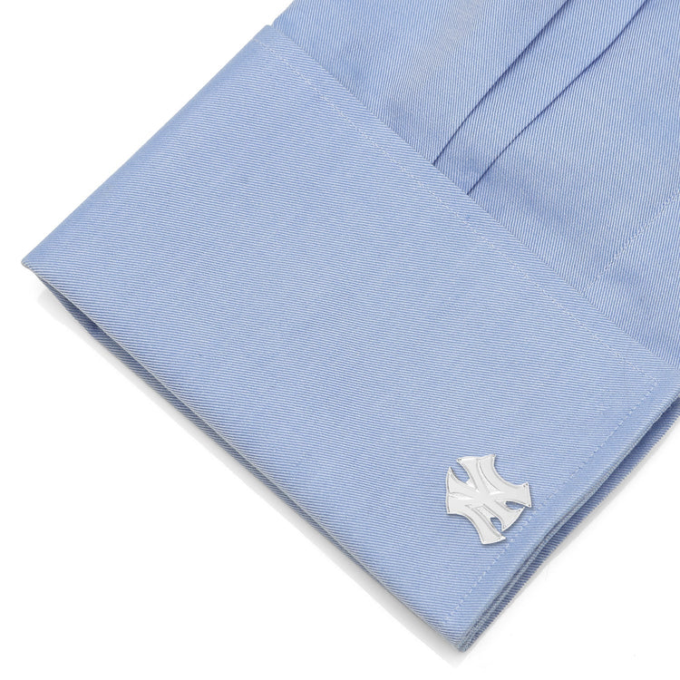 MLB New York Yankees Silver Logo Cufflinks - SARTORO566