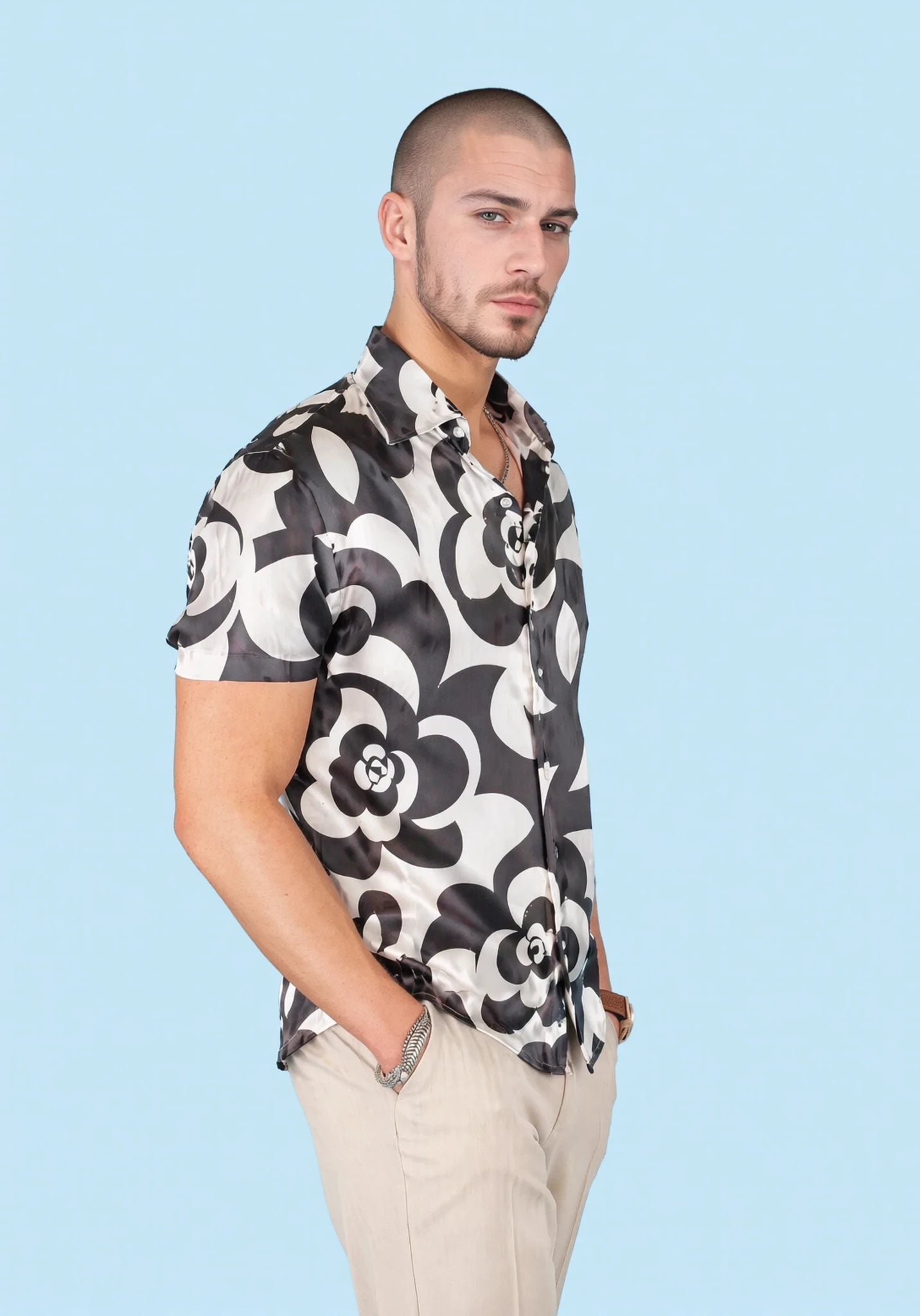 Mono Rose Silk Shirt - SARTORO502