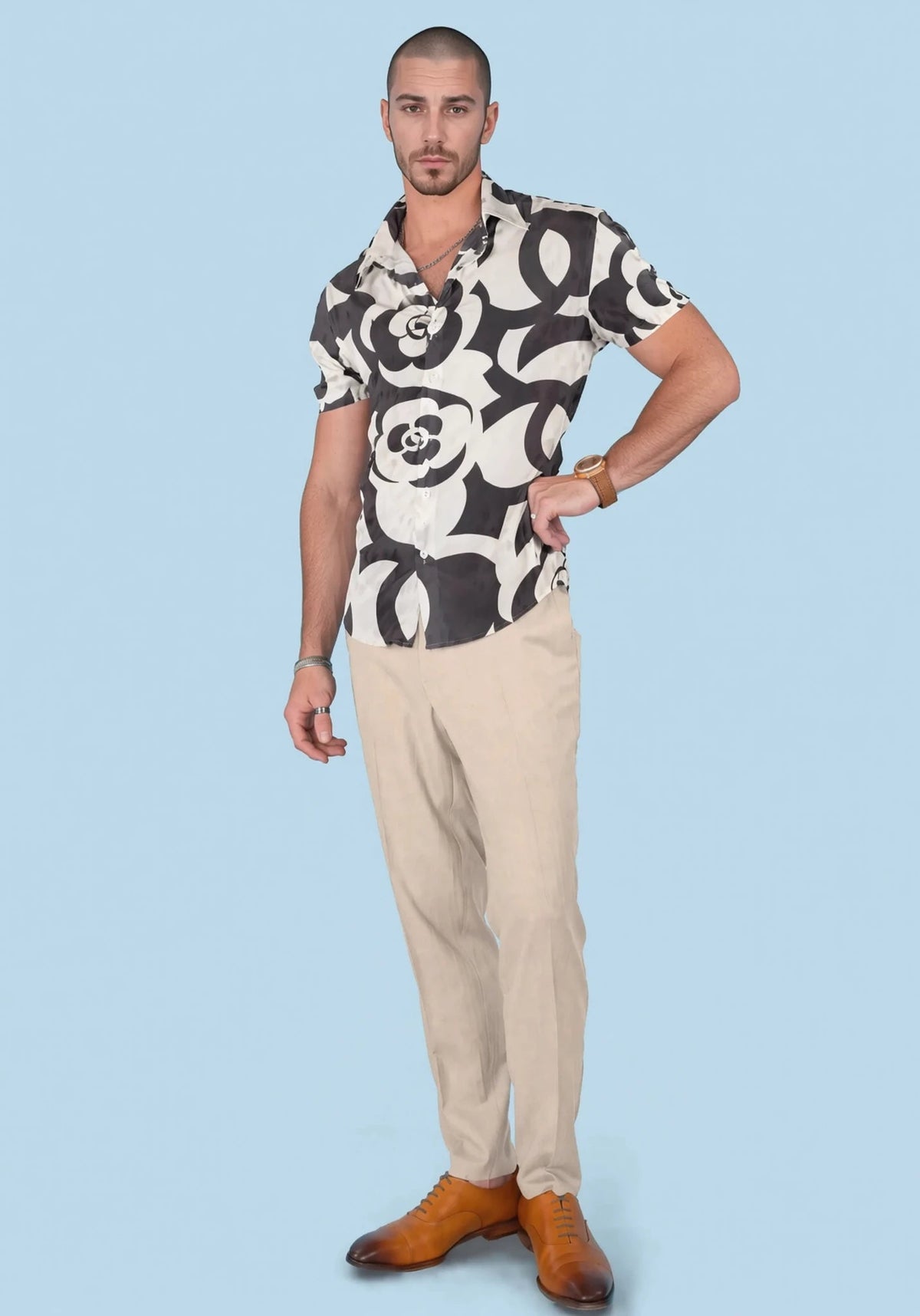 Mono Rose Silk Shirt - SARTORO740