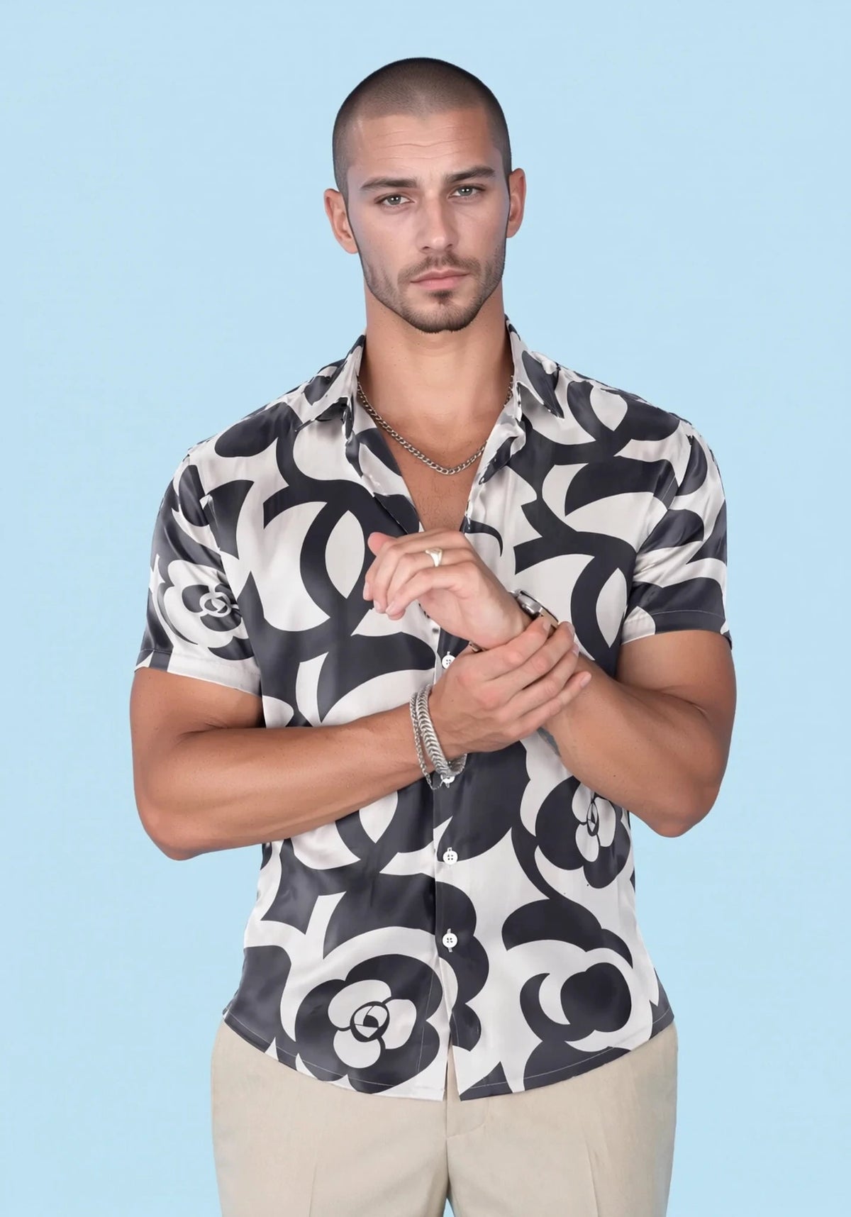Mono Rose Silk Shirt - SARTORO750