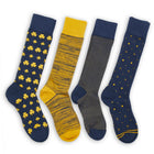 Navy and Gold Dress Socks 4 Pack - SARTORO853