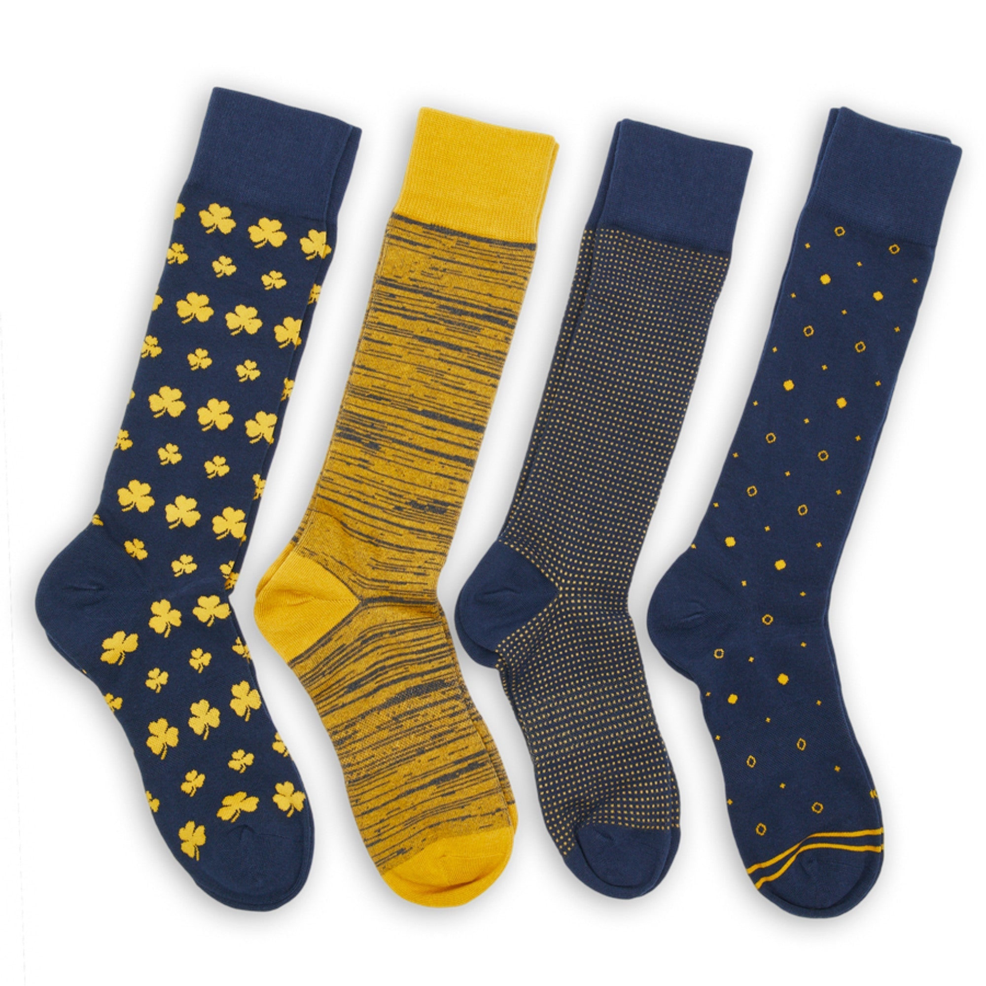Navy and Gold Dress Socks 4 Pack677