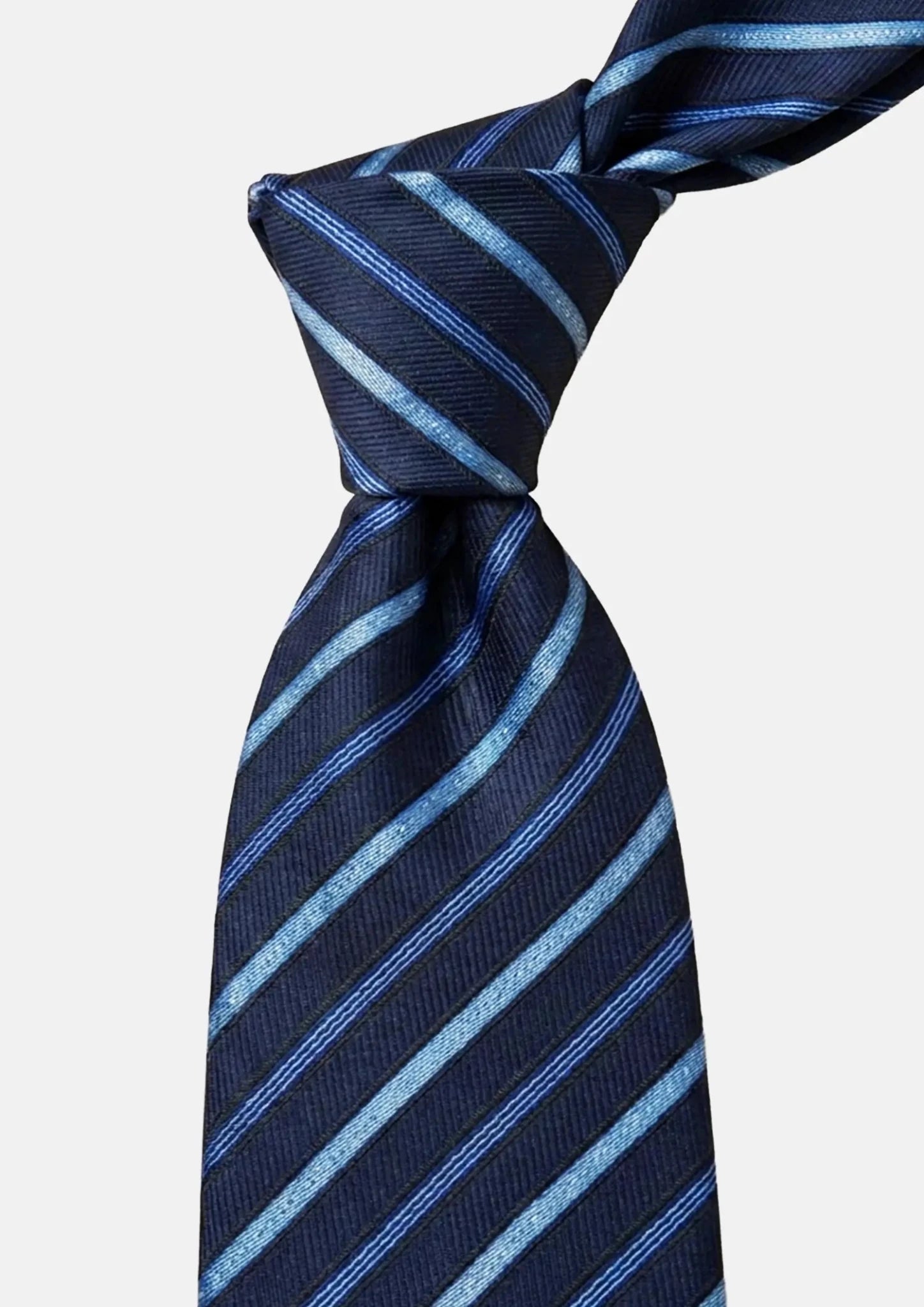 Navy Bordered Stripe Tie - SARTORO500