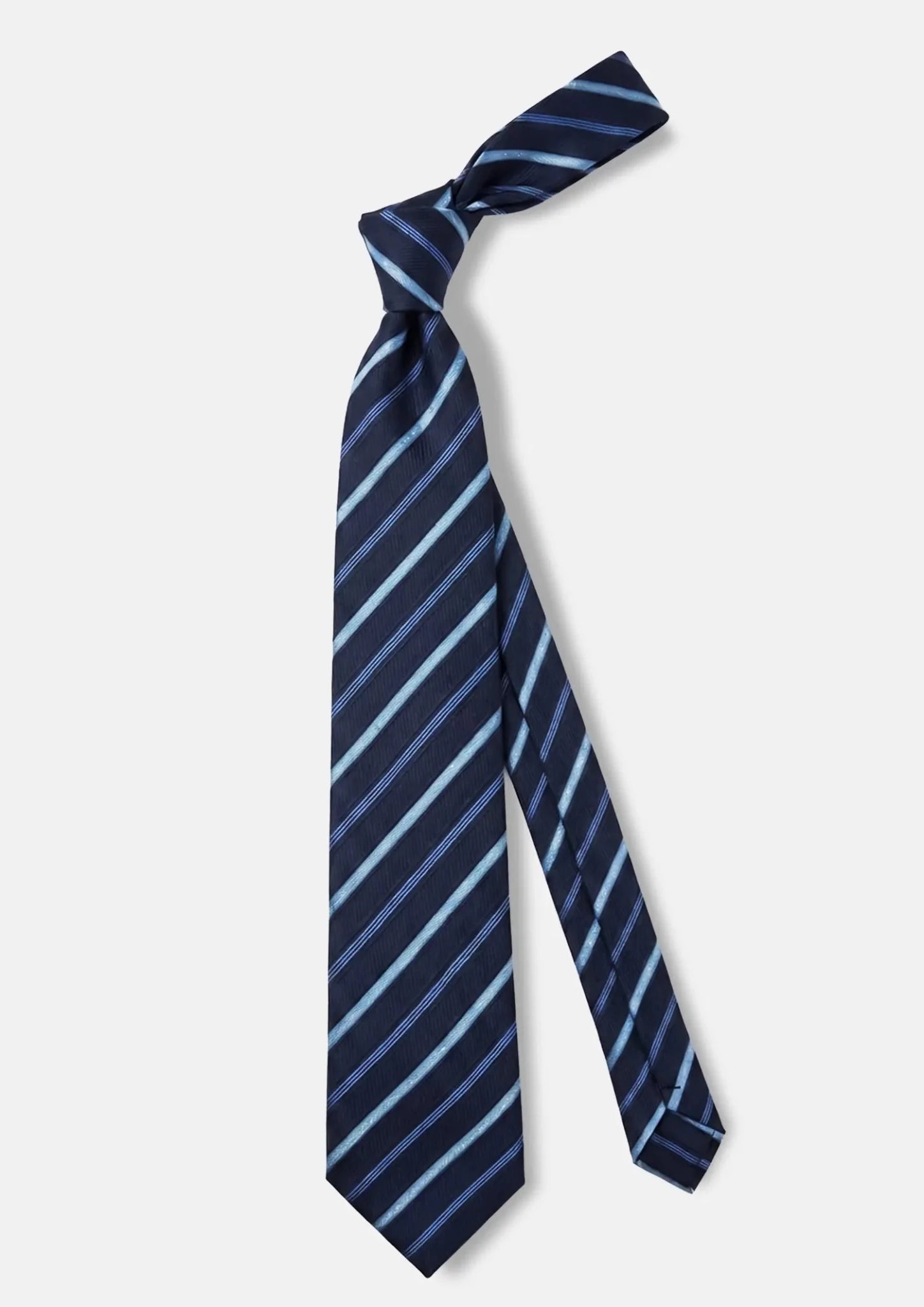 Navy Bordered Stripe Tie - SARTORO660