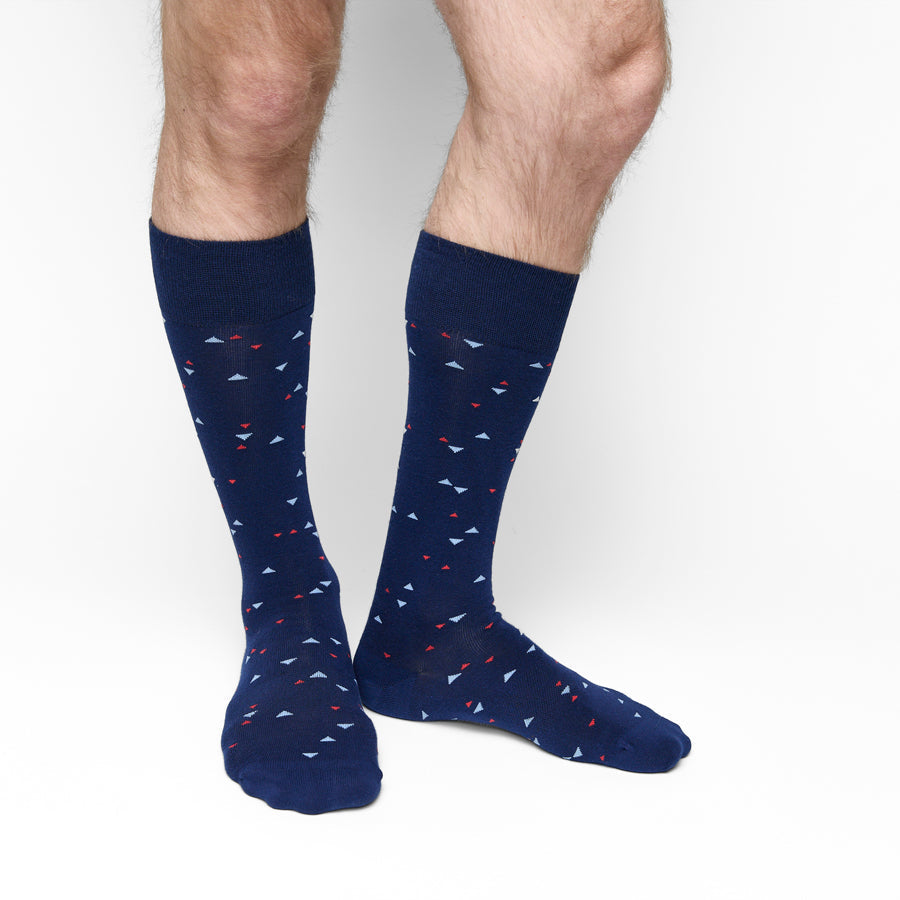 Navy Chicklet Dress Socks825
