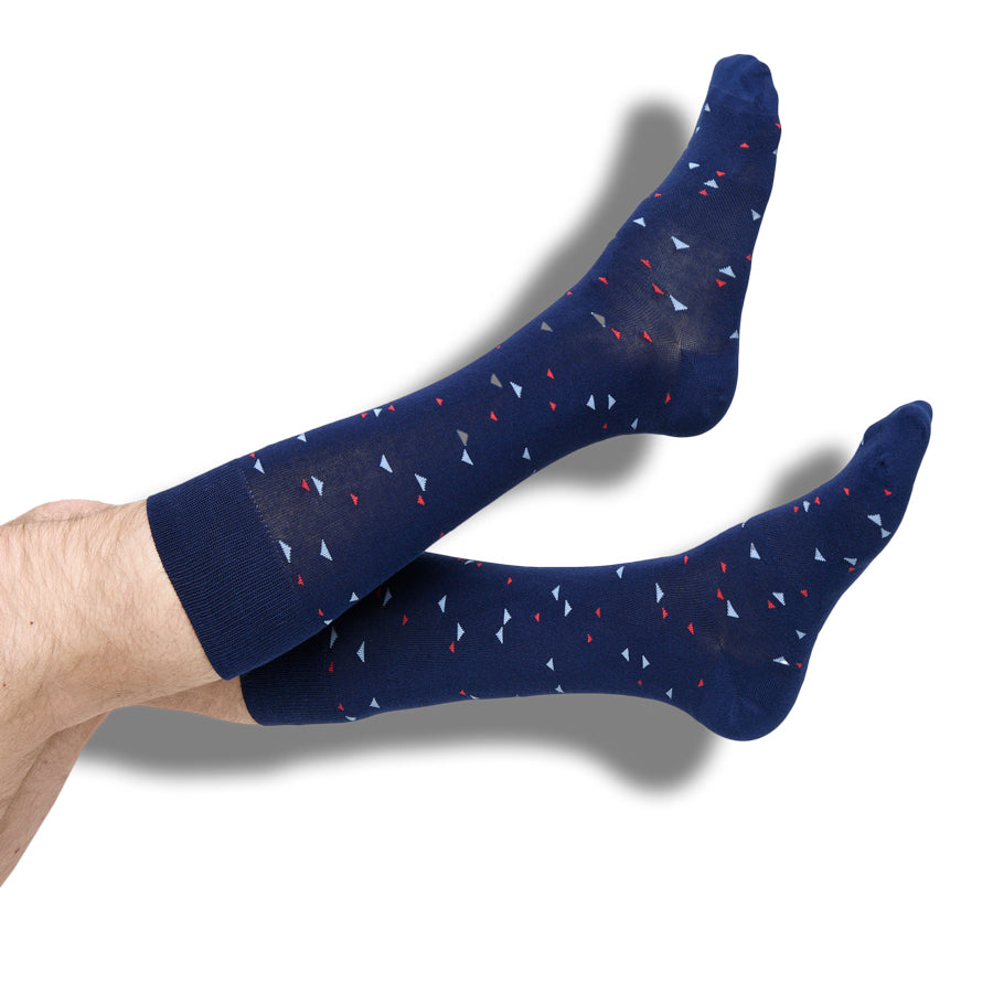 Navy Chicklet Dress Socks984