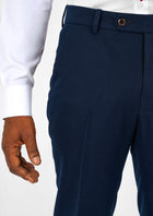 Navy Cotton Chino Pants - SARTORO370