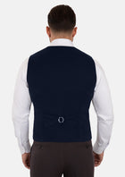Navy Cotton Vest - SARTORO843