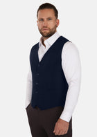 Navy Cotton Vest - SARTORO345