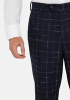 Navy Flannel Windowpane Pants - SARTORO923