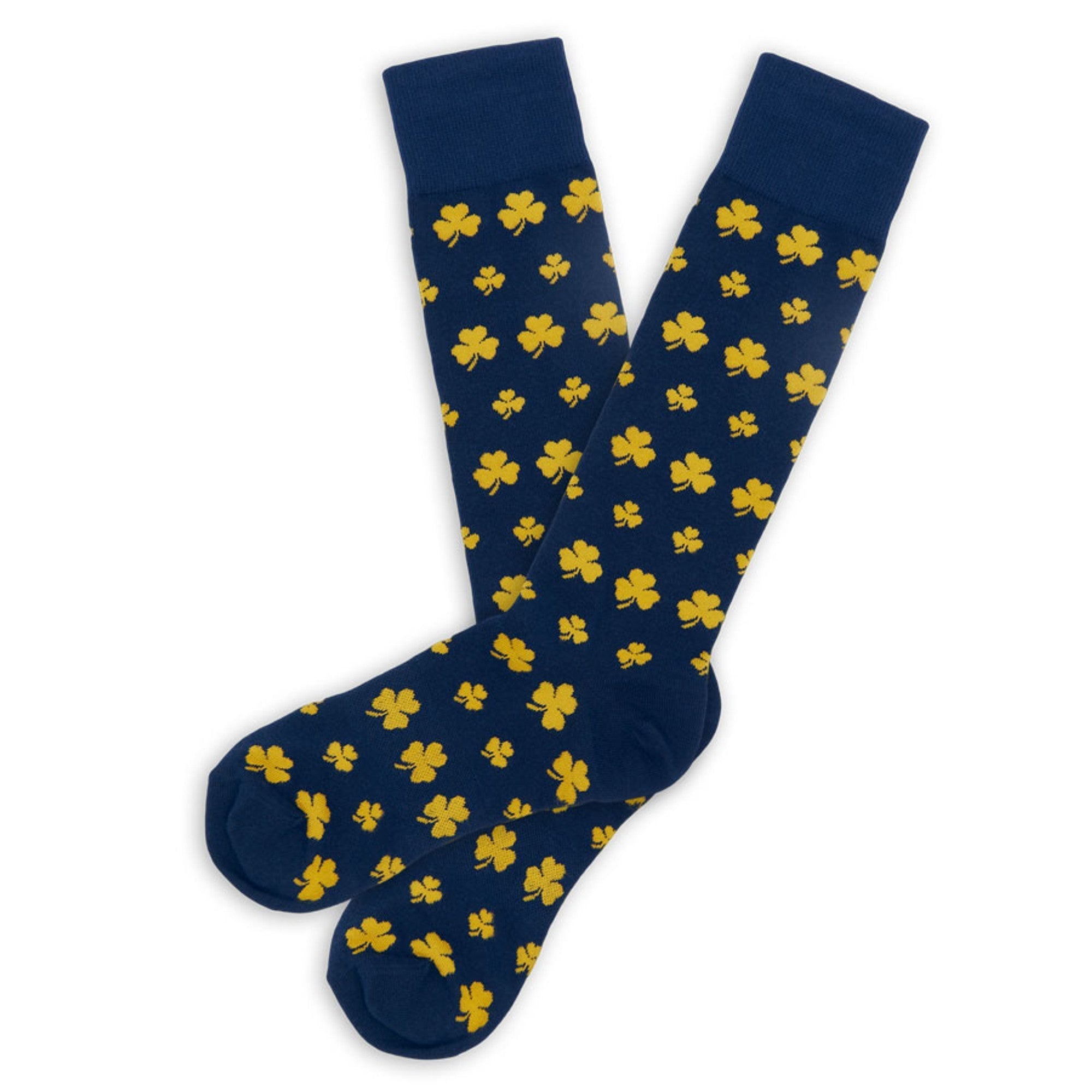 Navy / Gold Clover Dress Socks