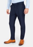 Navy Microcheck Pants - SARTORO606