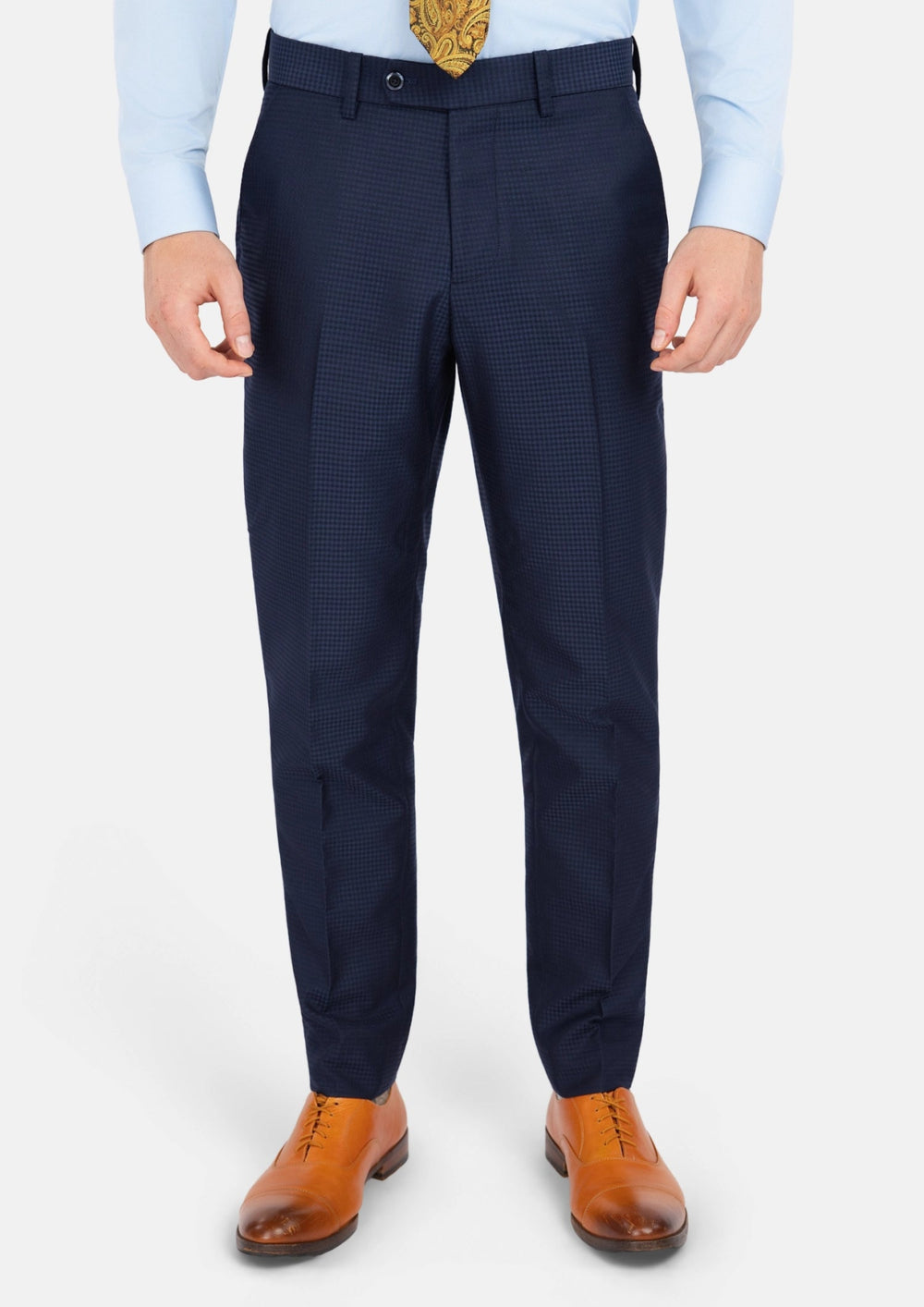 Navy Microcheck Pants884