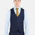 Navy Microcheck Vest - SARTORO