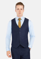 Navy Microcheck Vest - SARTORO669