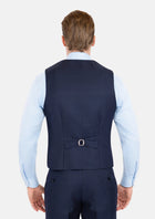 Navy Microcheck Vest - SARTORO832