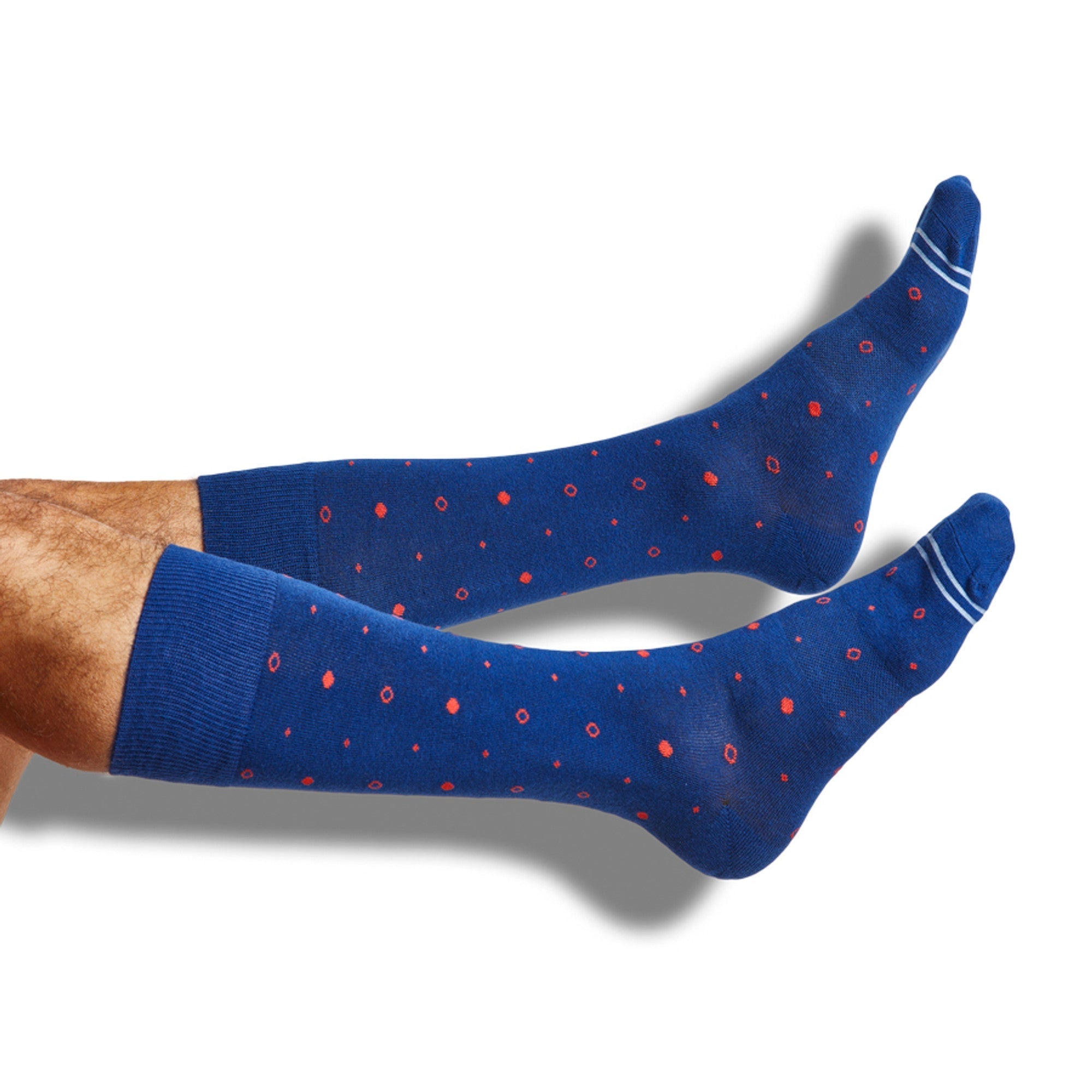 Navy Mixed Dot Dress Socks195