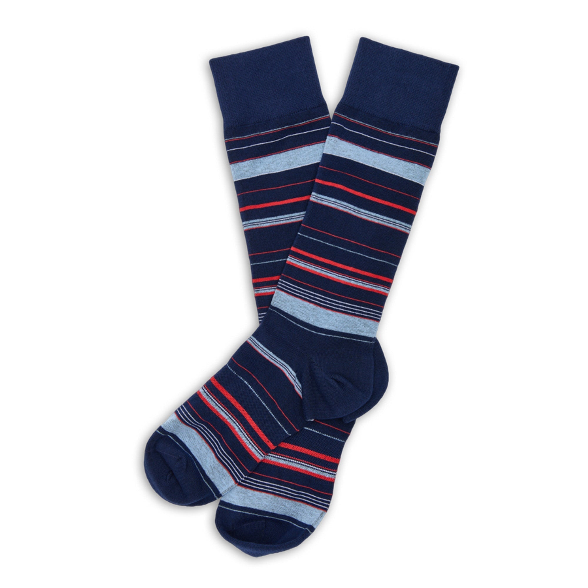 Navy Multi Stripe Dress Socks536