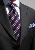Navy Red Bordered Stripe Tie - SARTORO63
