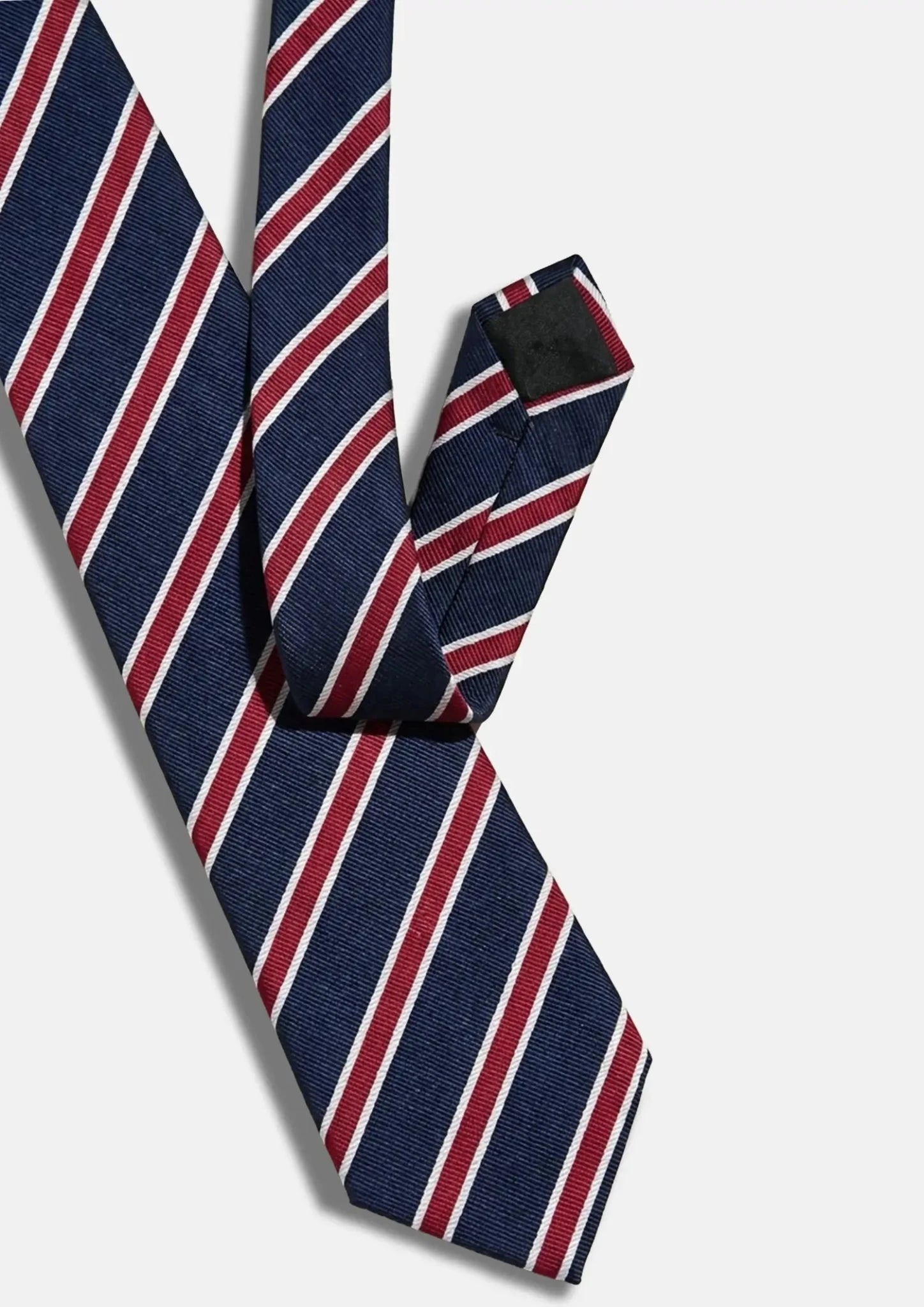 Navy Red Bordered Stripe Tie759
