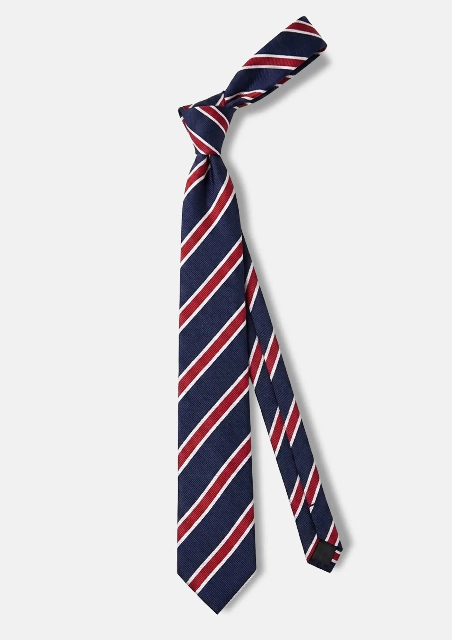 Navy Red Bordered Stripe Tie - SARTORO90