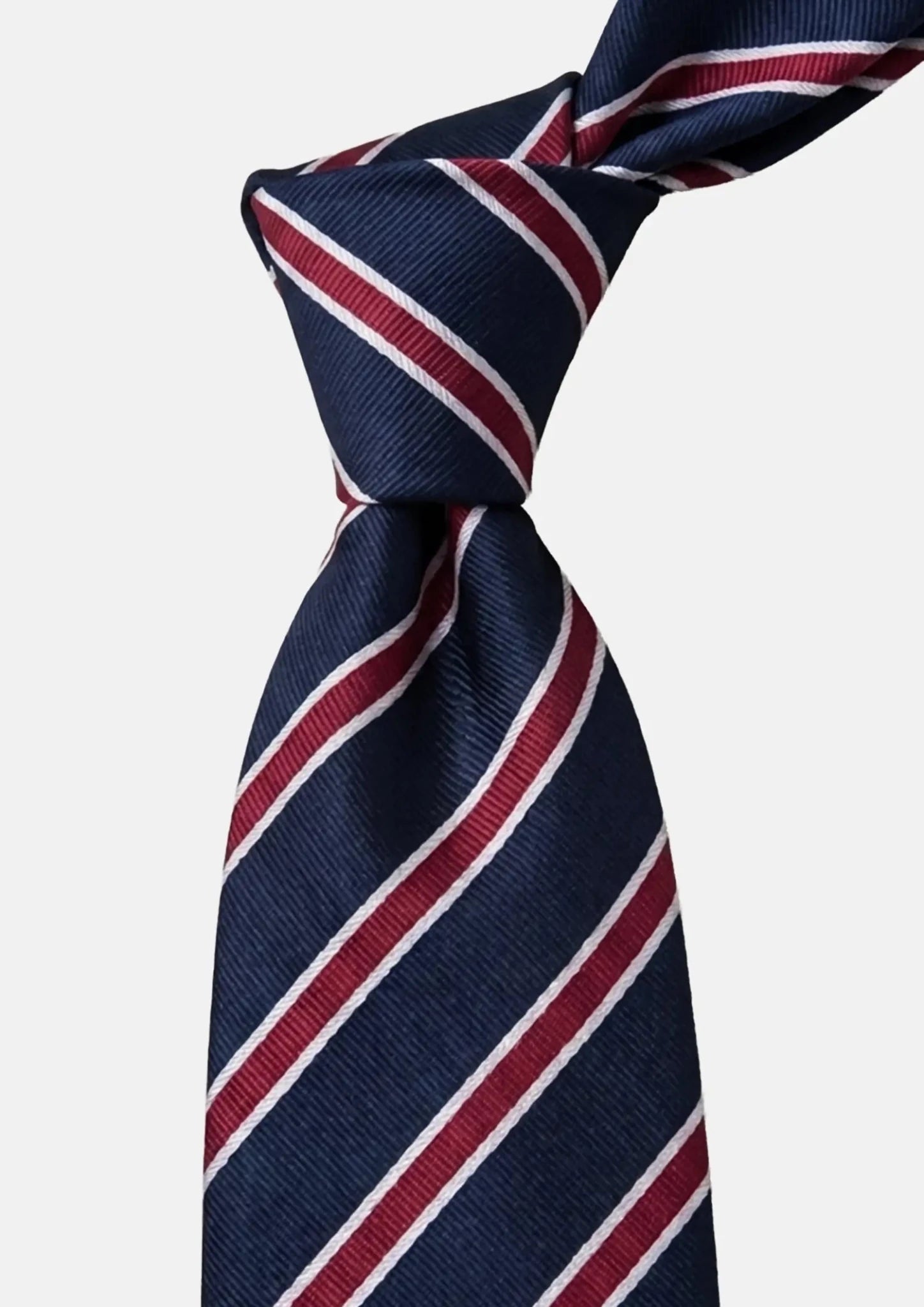 Navy Red Bordered Stripe Tie - SARTORO931