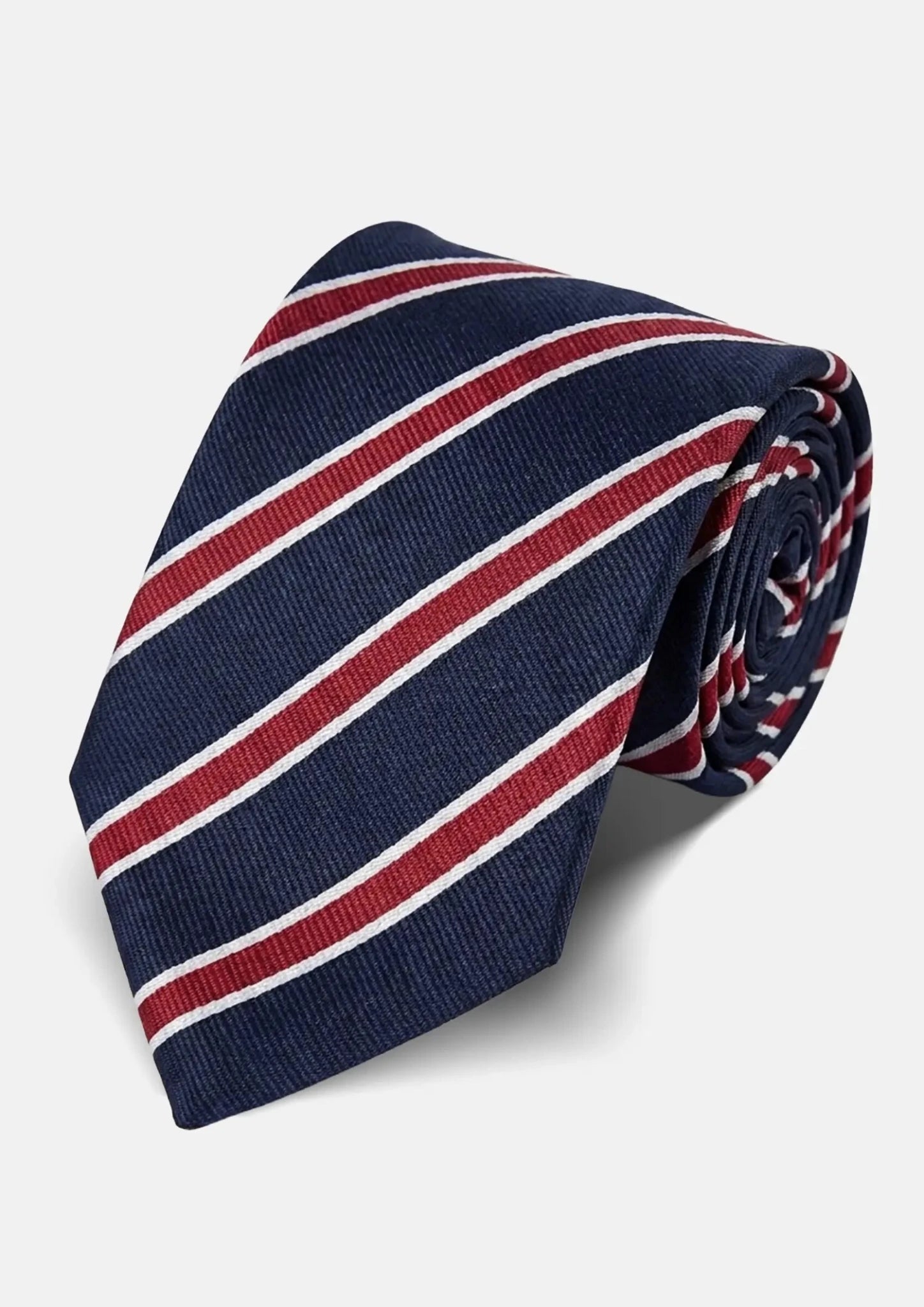 Navy Red Bordered Stripe Tie77