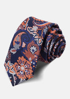 Navy & Rust Floral Tie - SARTORO982