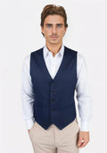 Navy Twill Vest - SARTORO