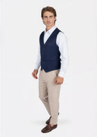 Navy Twill Vest - SARTORO544