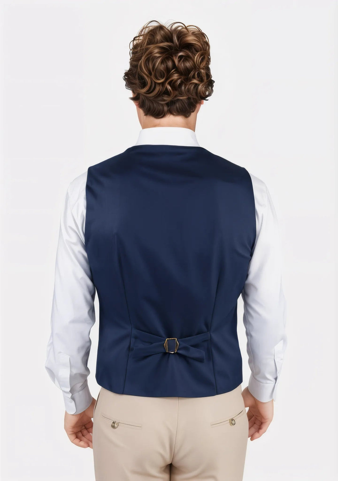 Navy Twill Vest - SARTORO