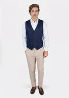 Navy Twill Vest - SARTORO935
