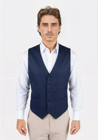Navy Twill Vest - SARTORO852