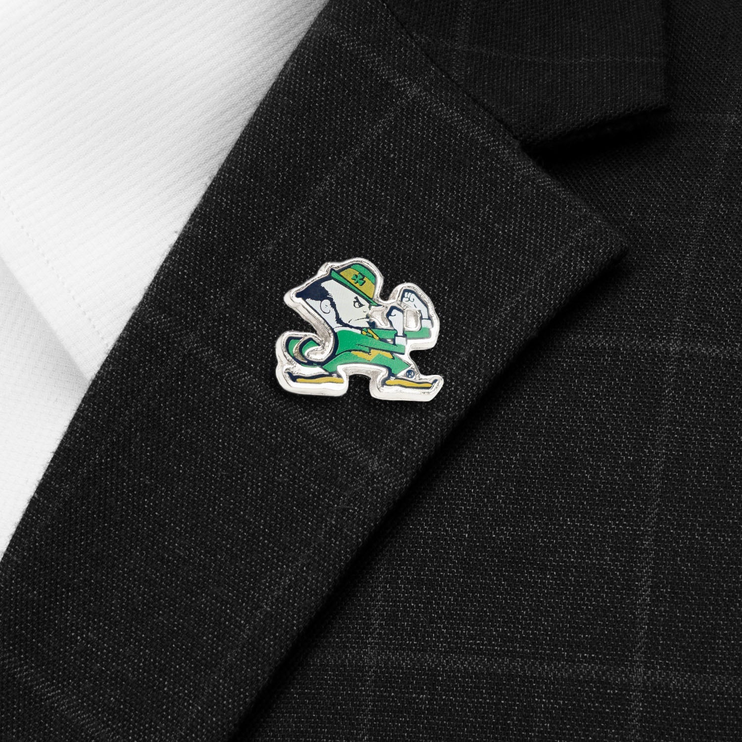 NCAA Notre Dame University Fighting Leprechaun Lapel Pin - SARTORO366