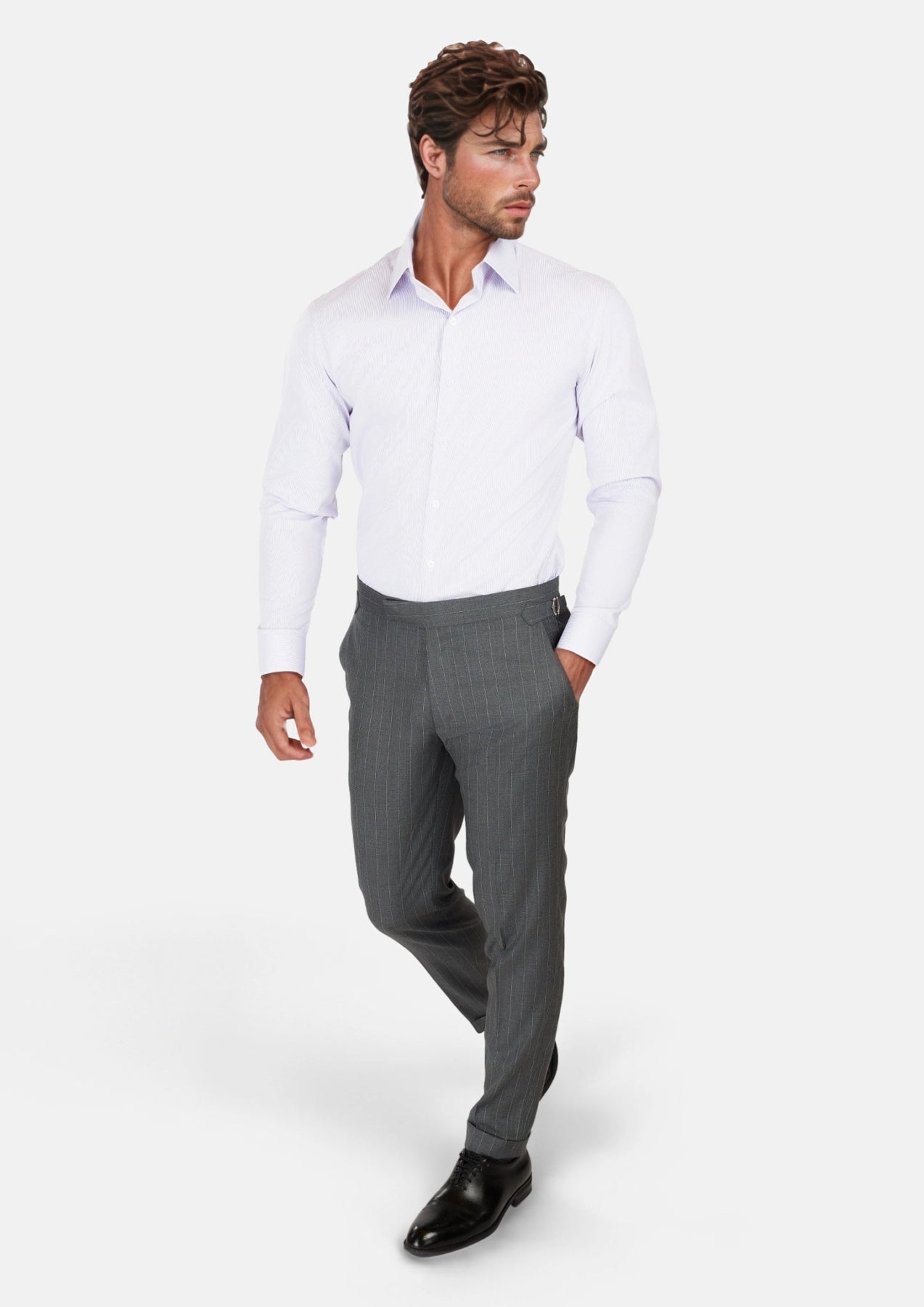 Nevada Grey Pinstripe Pants - SARTORO