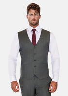 Nevada Grey Pinstripe Vest - SARTORO364