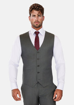 Nevada Grey Pinstripe Vest - SARTORO