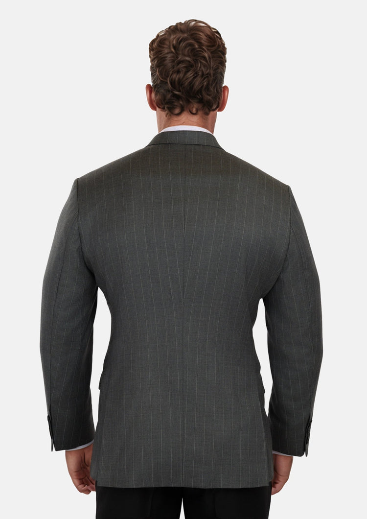 Nevada Grey Pinstripe Waverly Jacket - SARTORO166