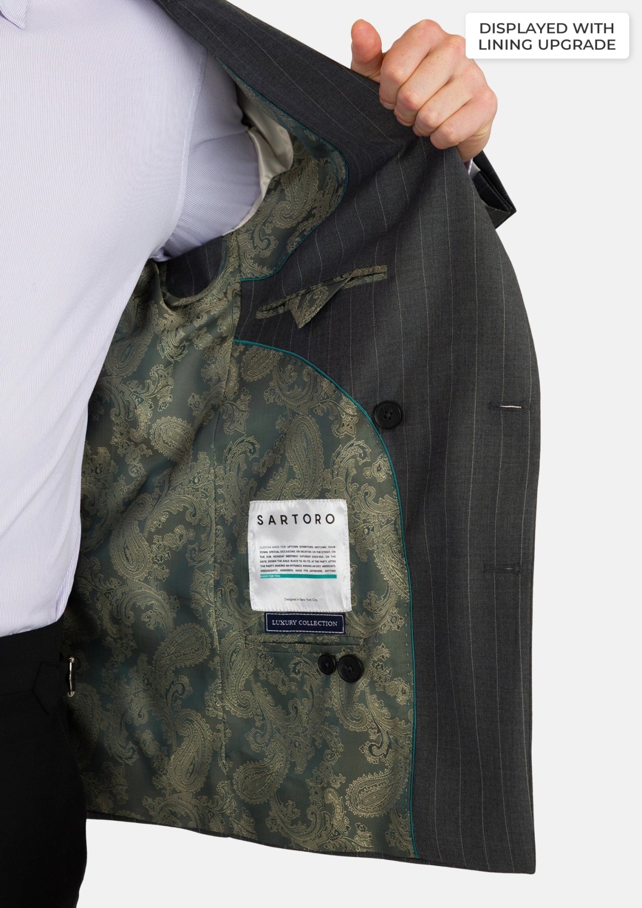 Nevada Grey Pinstripe Waverly Jacket - SARTORO