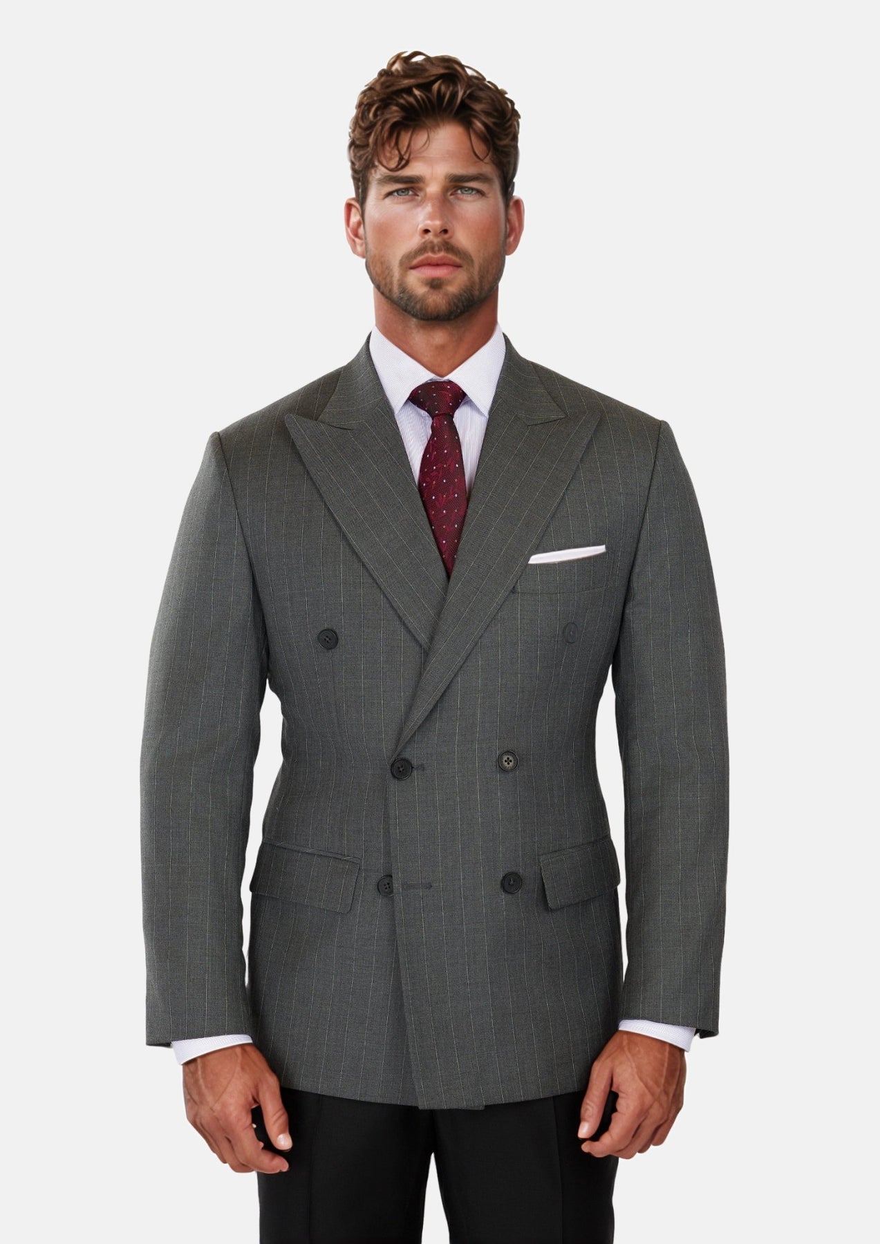 Nevada Grey Pinstripe Waverly Jacket - SARTORO