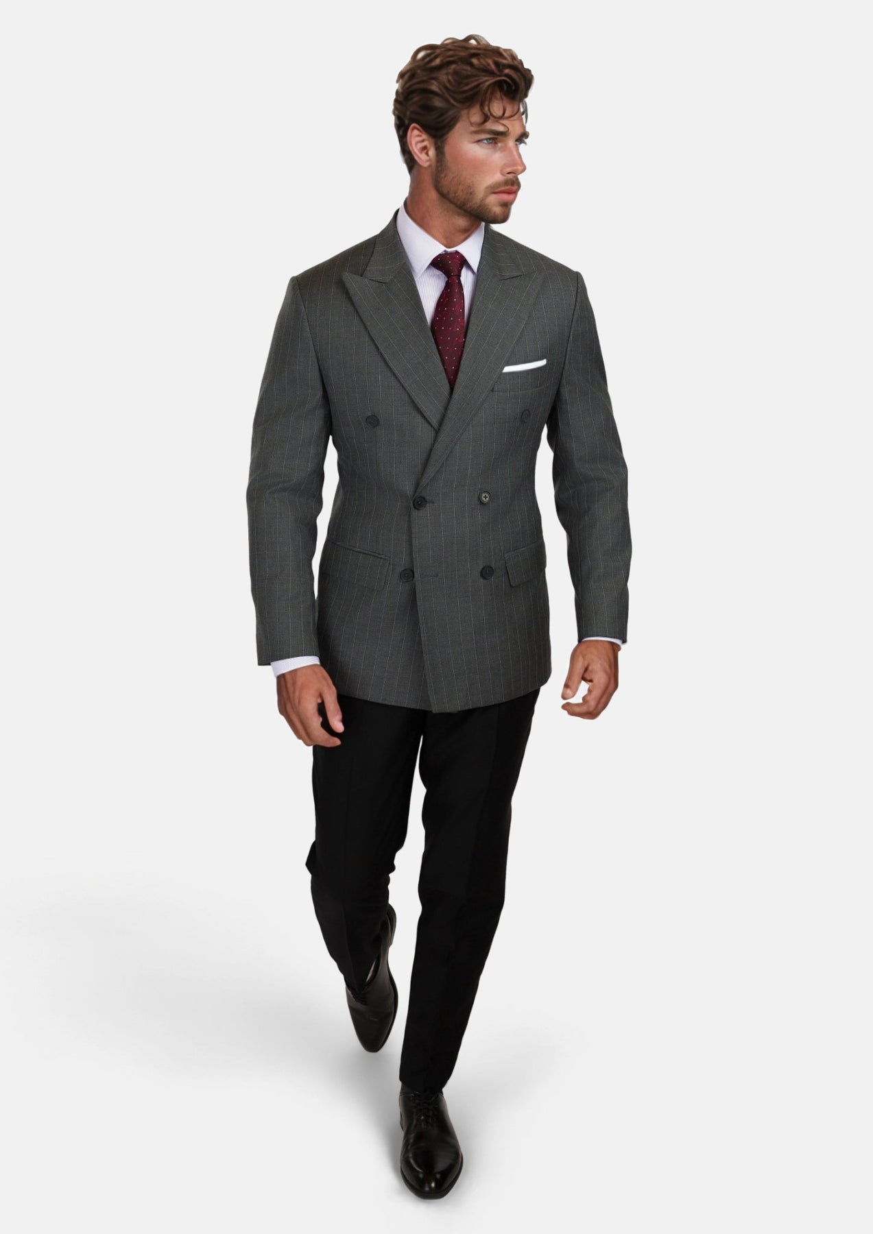 Nevada Grey Pinstripe Waverly Jacket - SARTORO