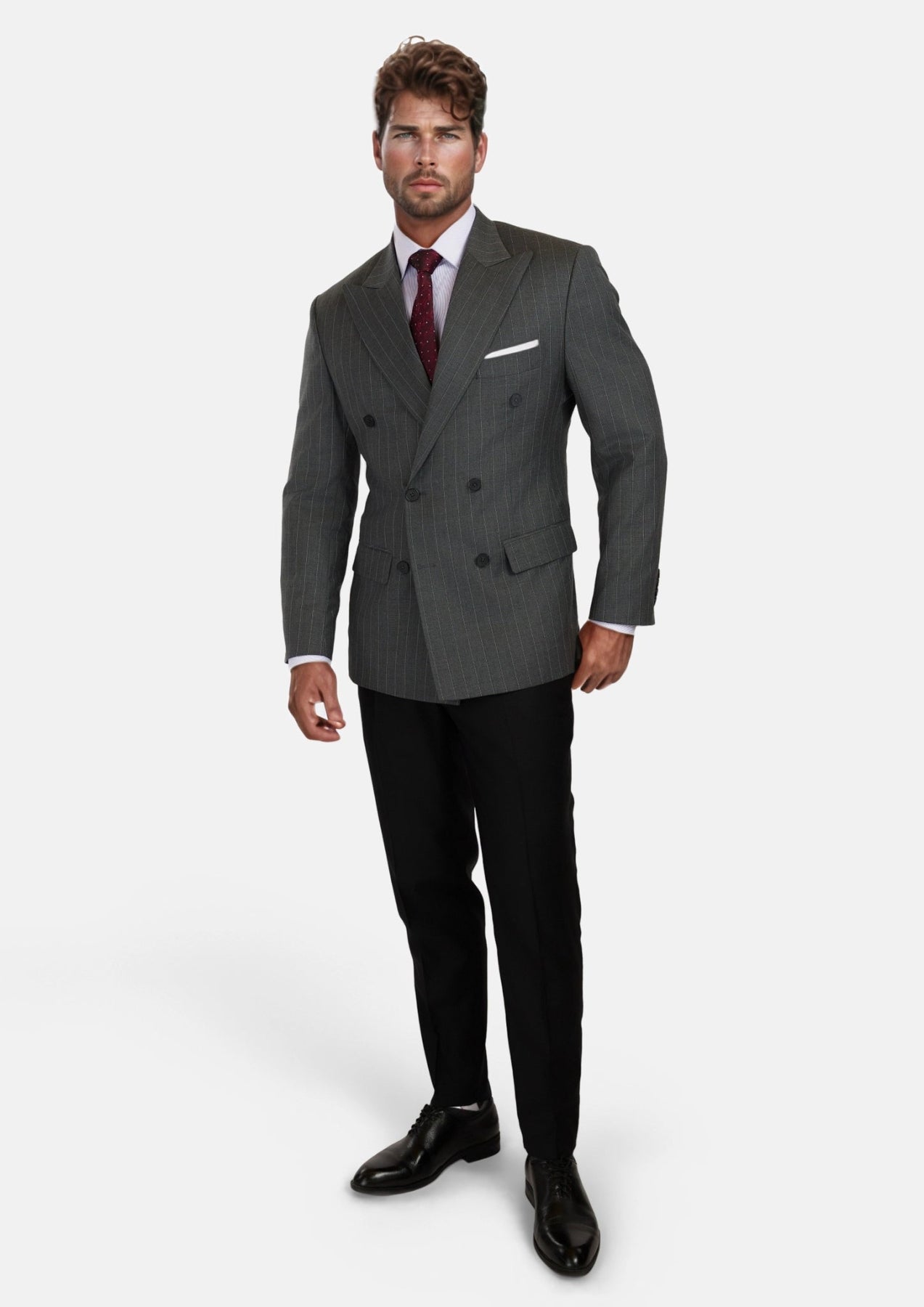 Nevada Grey Pinstripe Waverly Jacket - SARTORO