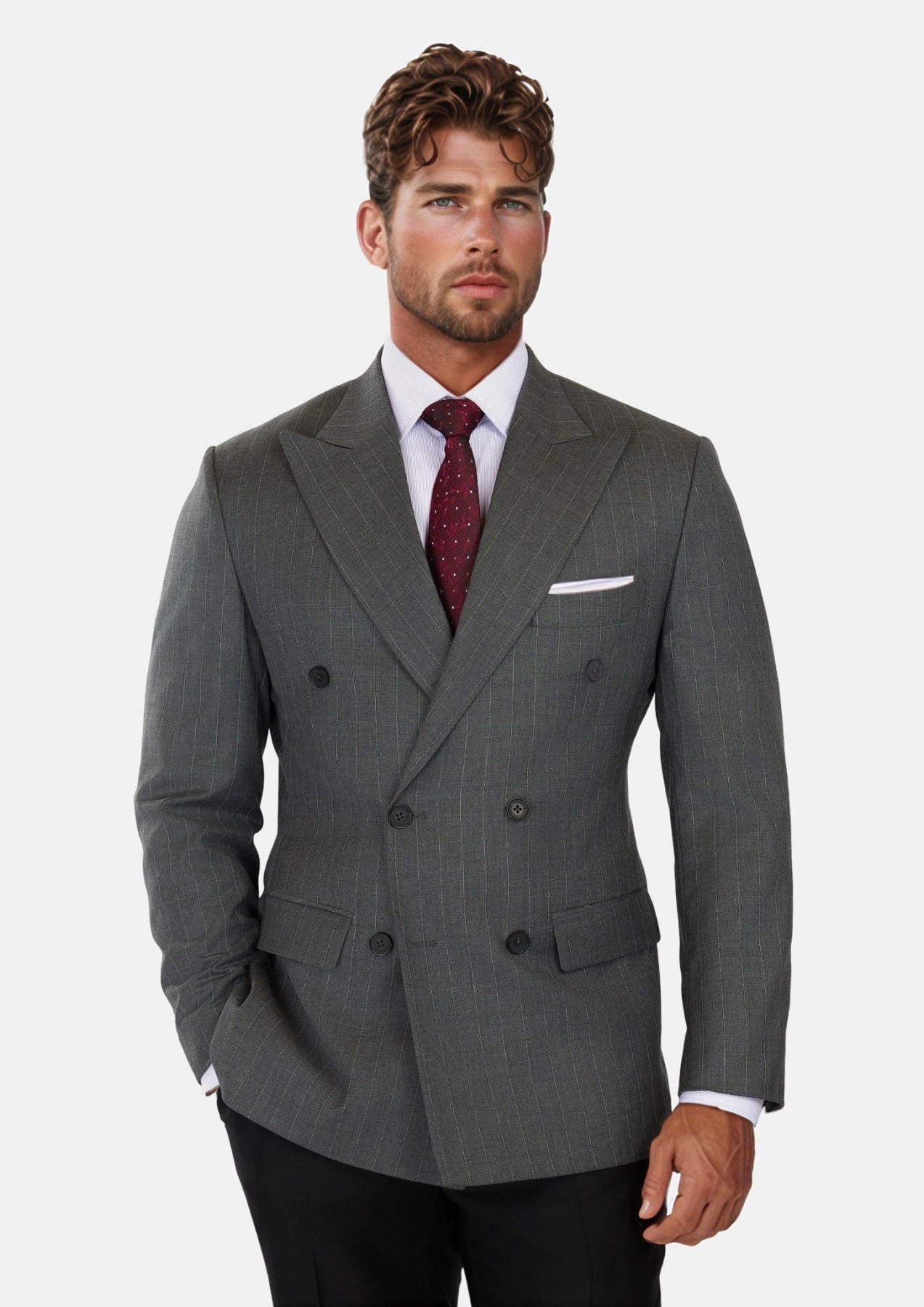 Nevada Grey Pinstripe Waverly Jacket - SARTORO
