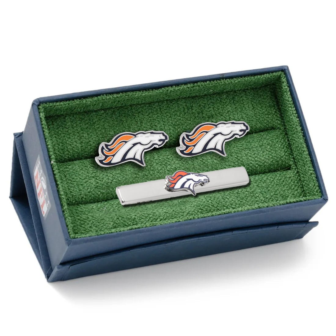 NFL Denver Broncos Cufflinks and Tie Bar Gift Set - SARTORO271