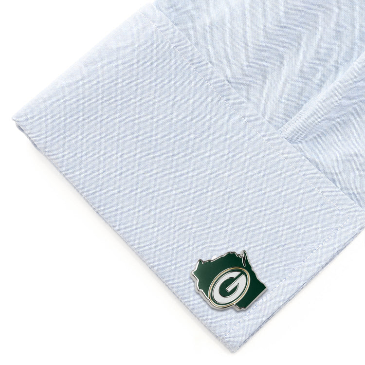 NFL Green Bay Packers State Shaped Cufflinks - SARTORO593