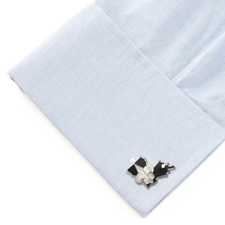 NFL New Orleans Saints State Shaped Cufflinks - SARTORO889