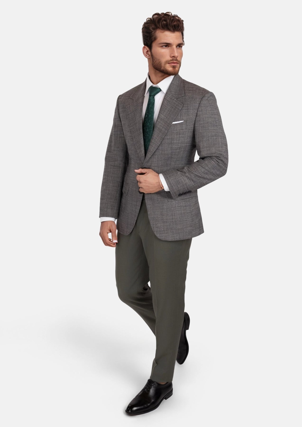 Nickel Grey Bamboo Ellis Jacket - SARTORO