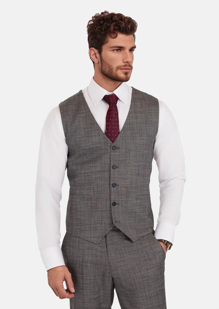 Nickel Grey Bamboo Vest - SARTORO335