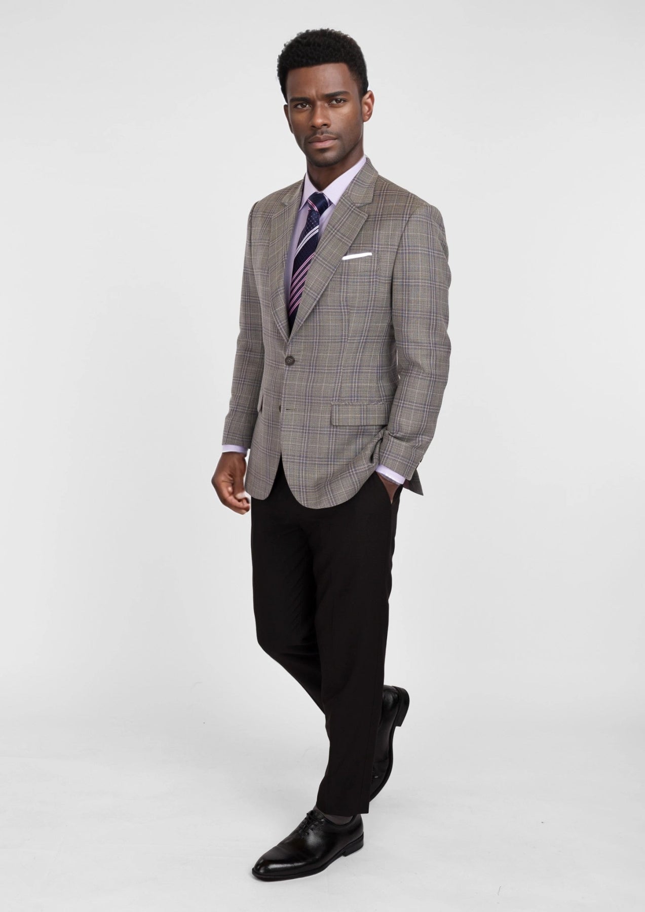 Nickel Grey Checked Jacket - SARTORO