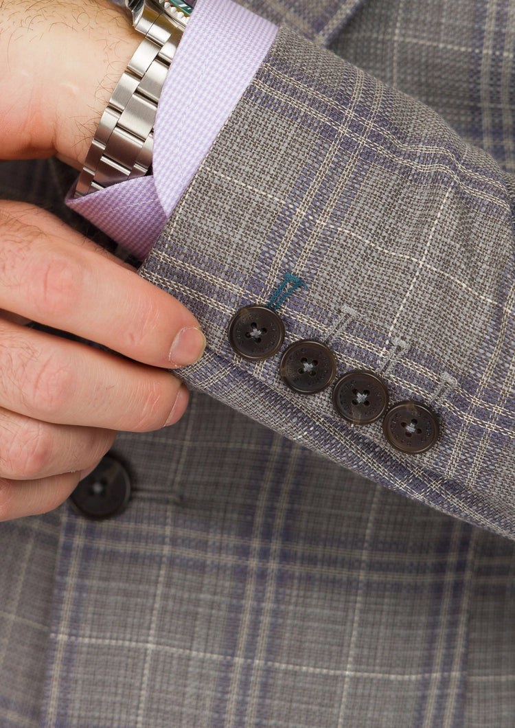 Nickel Grey Checked Jacket - SARTORO872